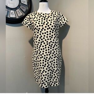J. Crew Polka Dot Short Sleeve Shift Mini - Midi Dress